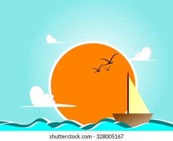 boat on the sea summer