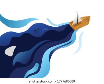 Boat on the Sea Vector