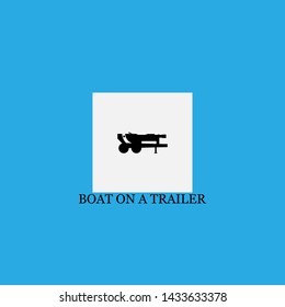 boat on a trailer icon sign signifier vector