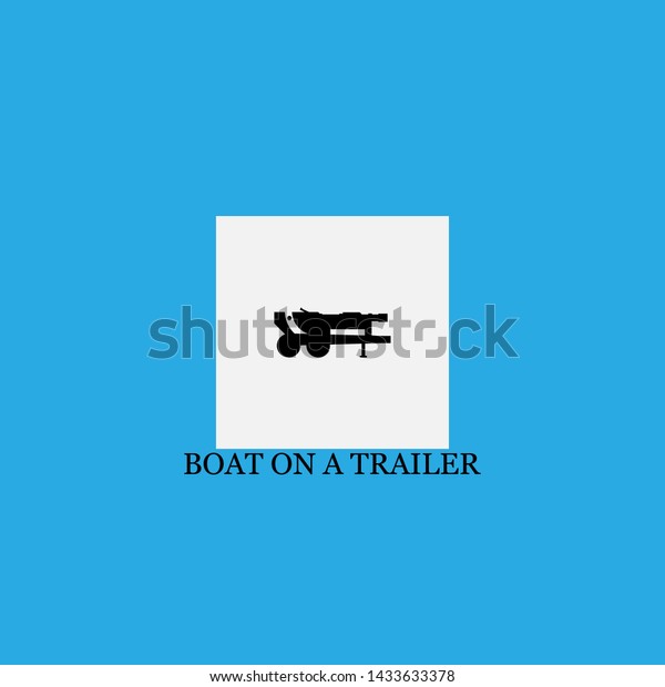 boat on a trailer\
icon sign signifier\
vector