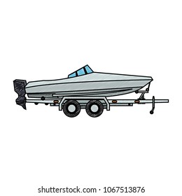 Boat on trailer scribble