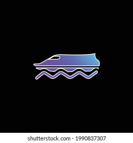 Icono de vector de gradiente azul de navegación en el agua
