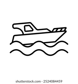 boat on the water icon vector design