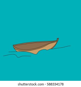boat on the water. vector