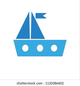 boat on the waves eps10