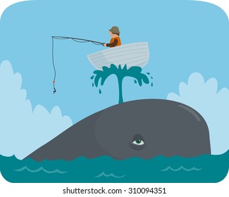 Barco en una ballena