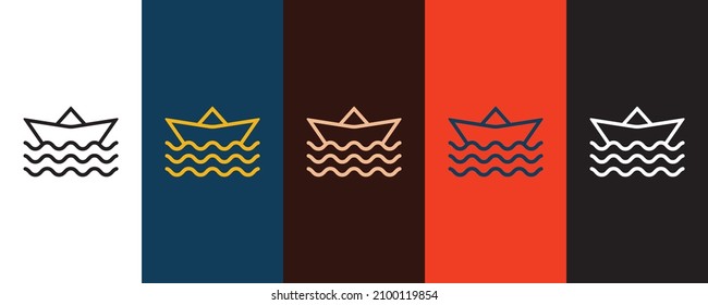 Boat outline icon illustration isolated vector sign symbol