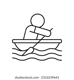 Boat Outline Vector Icon that can easily edit or modify

