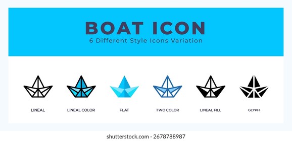 Pack de iconos de barco. Ilustración vectorial.
