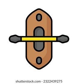 Boat with paddle denoting concept icon of kayak in modern style, ready to use vector