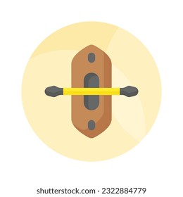 Boat with paddle denoting concept icon of kayak in modern style, ready to use vector