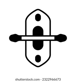 Boat with paddle denoting concept icon of kayak in modern style, ready to use vector