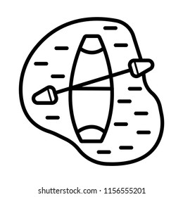 Boat with paddle icon 