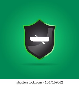 Boat with paddle icon 