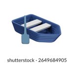 Boat with Paddle icon 3d render. Water boat icon 3d render illustration