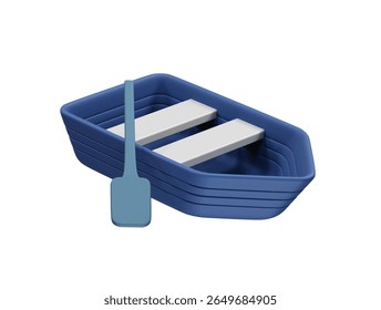 Barco com ícone de Paddle renderização 3d. Ilustração de renderização 3d do ícone do barco de água