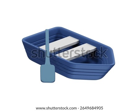 Boat with Paddle icon 3d render. Water boat icon 3d render illustration