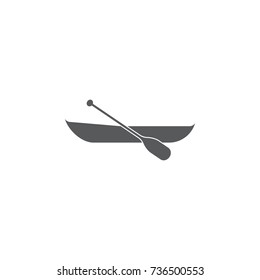 Boat with paddle icon on white background