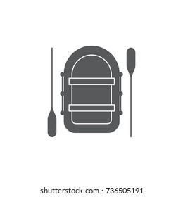 Boat with paddle icon on white background