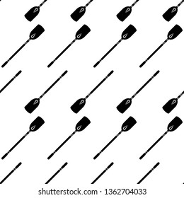 Boat Paddle Icon Seamless Pattern, Boat Paddle Vector Art Illustration