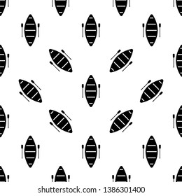 Boat With Boat Paddle Icon Seamless Pattern, Boat Paddle Pair Vector Art Illustration