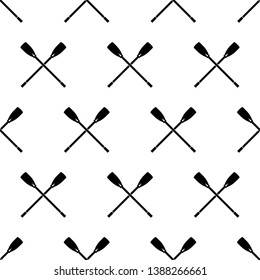Boat Paddle Icon Seamless Pattern, Boat Paddle Vector Art Illustration