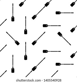 Boat Paddle Icon Seamless Pattern, Boat Paddle Vector Art Illustration