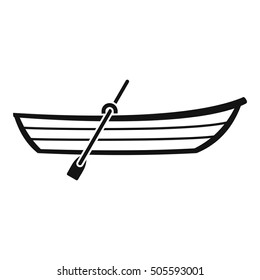 Boat with paddle icon. Simple illustration of boat with paddle vector icon for web