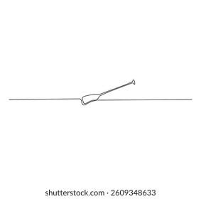 Boat paddle outline drawing illustration. Continuous line draw of boat paddle vector. 