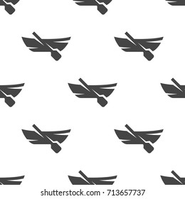 Boat with paddle seamless pattern. Vector illustration for backgrounds