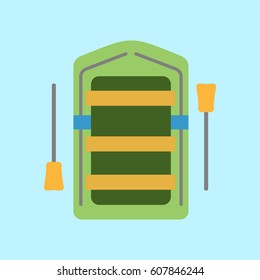 Boat with paddles icon
