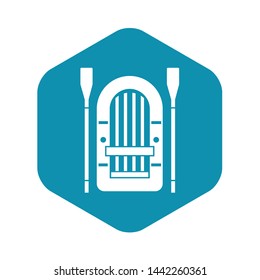 Boat with paddles icon. Simple illustration of boat vector icon for web