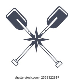 boat paddles nautical icon isolated