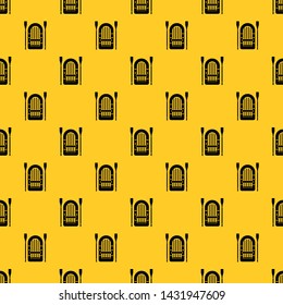 Boat with paddles pattern seamless vector repeat geometric yellow for any design