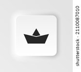 Boat, paper neumorphic style vector icon. Simple element illustration from UI concept. Boat, paper neumorphic style vector icon. Finance concept vector illustration.