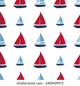 Boat pattern for kids vector