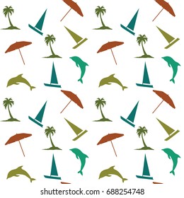 boat pattern sea vector summer illustration 