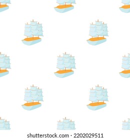 Boat pattern seamless background texture repeat wallpaper geometric vector