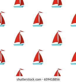 Boat pattern seamless flat style for web vector illustration