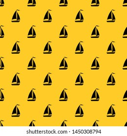 Boat pattern seamless vector repeat geometric yellow for any design