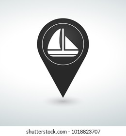 boat pin Map pin icon