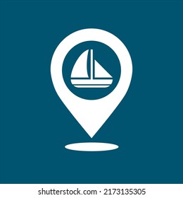 boat pin Map pin icon
