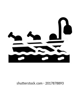 Bootspionage-Symbol-Vektorgrafik. Piratenzeichen auf dem Schiff. isoliertes Kontursymbol