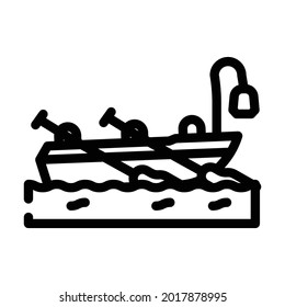 boat pirate line icon vector. boat pirate sign. isolated contour symbol black illustration
