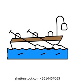 boat pirate line icon vector. boat pirate sign. isolated symbol illustration