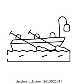 boat pirate line icon vector. boat pirate sign. isolated contour symbol black illustration