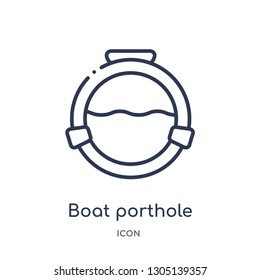 boat porthole icon from people skills outline collection. Thin line boat porthole icon isolated on white background.