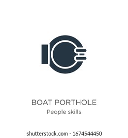 Boat porthole icon vector. Trendy flat boat porthole icon from people skills collection isolated on white background. Vector illustration can be used for web and mobile graphic design, logo, eps10