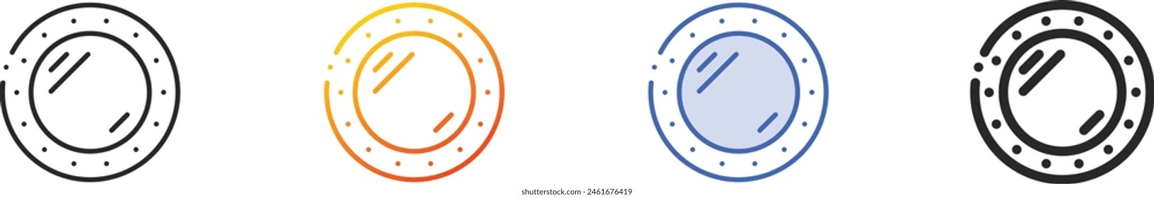 boat porthole icon.Thin Linear, Gradient, Blue Stroke and bold Style Design Isolated On White Background