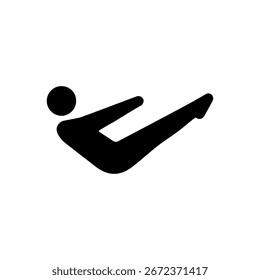Boat Pose Core Icon Isolated On White Background